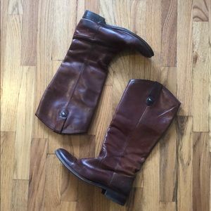 Frye Melissa Button Boots in Cognac